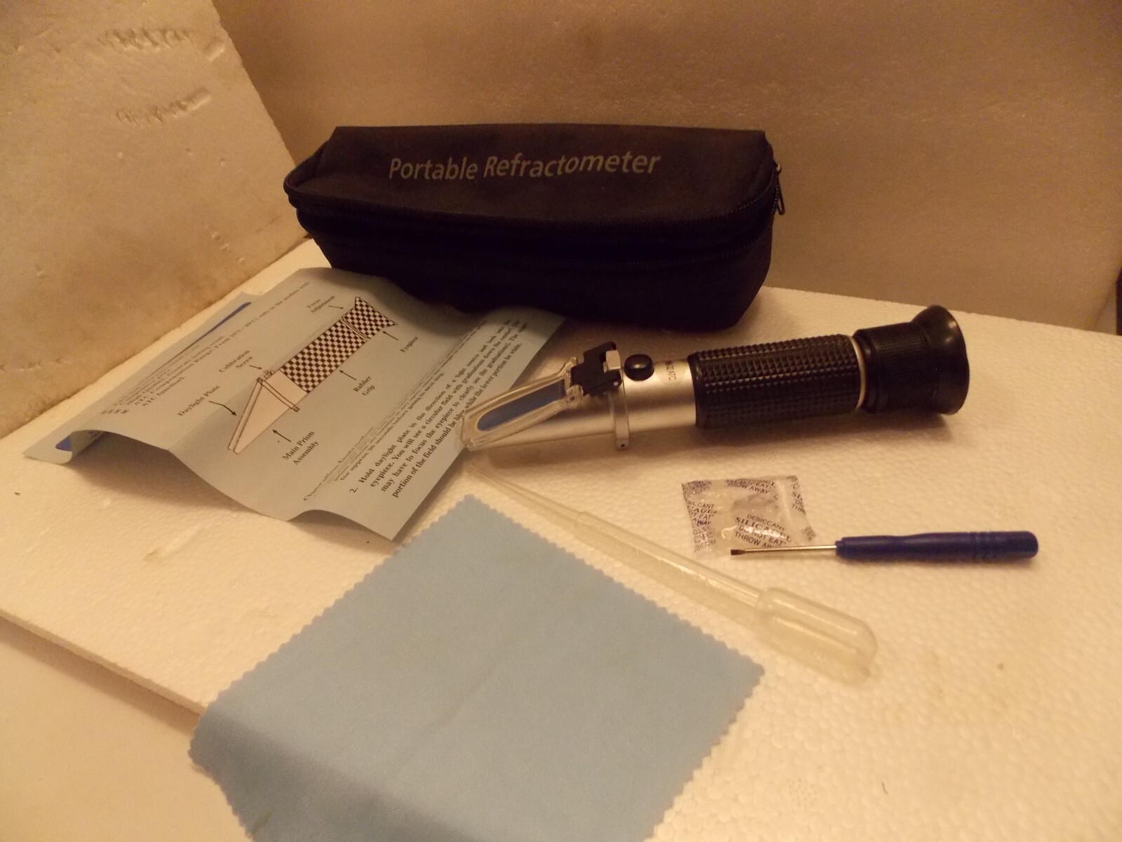 Portable Brix Analog Refractometer ATC RHB-32ATC Kit Instructions Zebra Skimmer