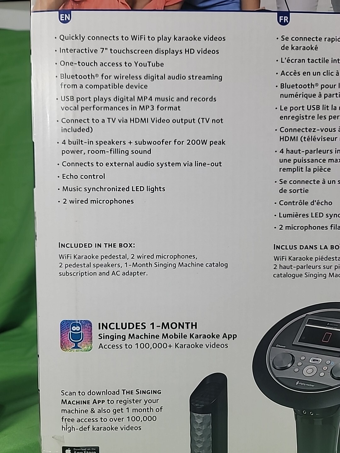 Premium Wi-Fi Karaoke System 7'' Touchscreen Singing Machine - Two Mics Complete