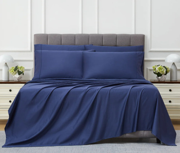 Kirkland Signature 680 TC  6-piece Sheet Set KING BLUE VINTAGE INDIGO 100%cotton