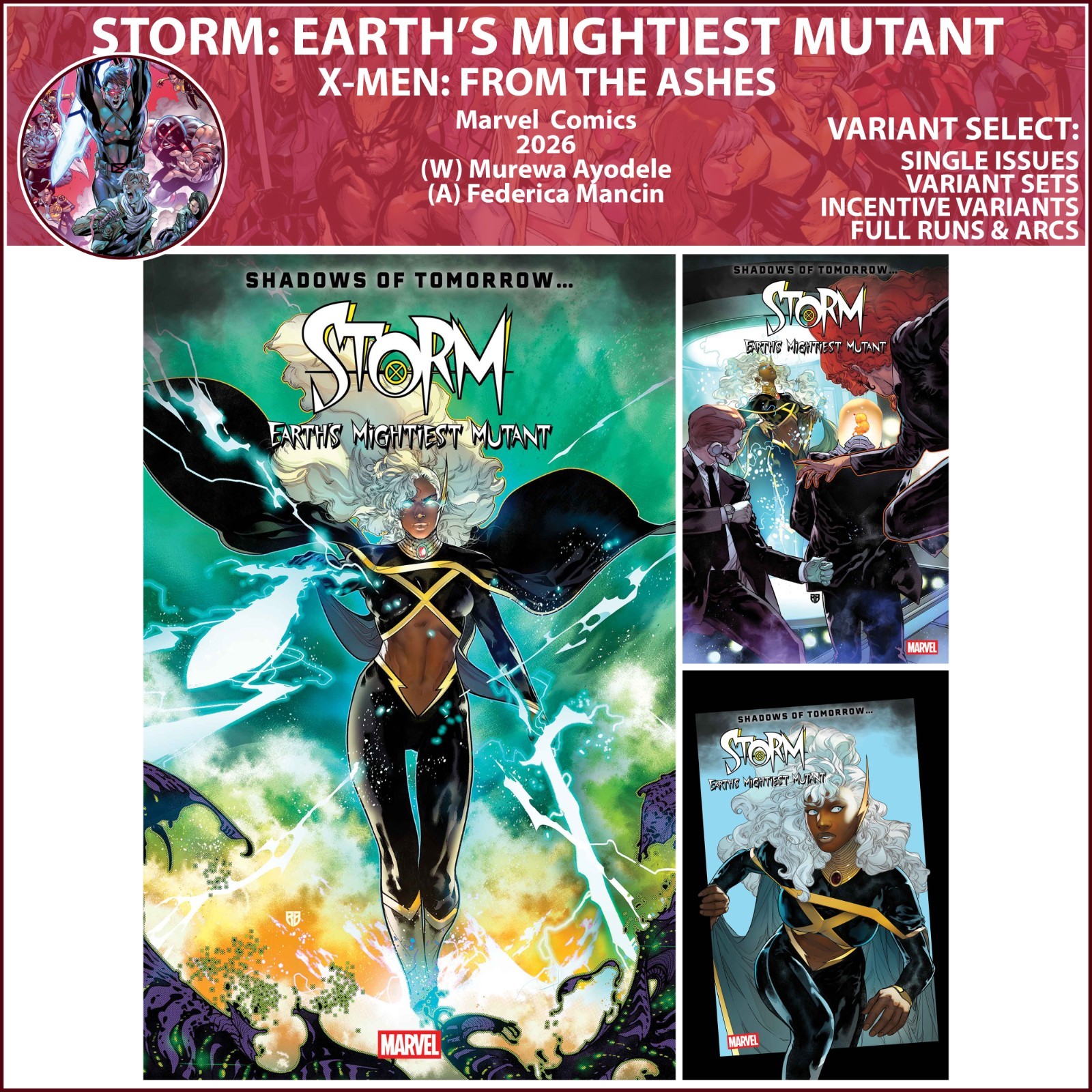 Storm: Earth's Mightiest Mutant (2026) #1 2 3 Marvel Comics COVER SELECT