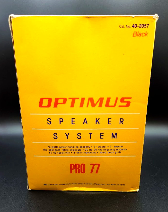 Optimus Pro 77 Speakers 40-2057 Single Speaker New Open Box, Tested