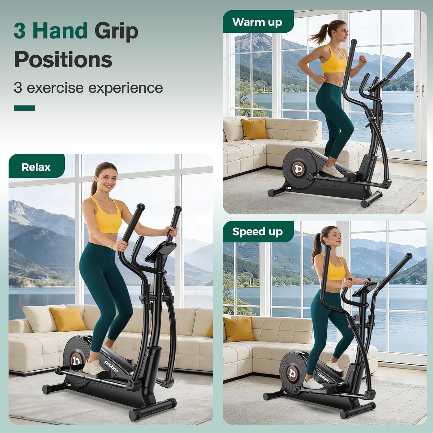 Elliptical Machine Elliptical Exercise Machine with 16-Level Resistance&Quiet