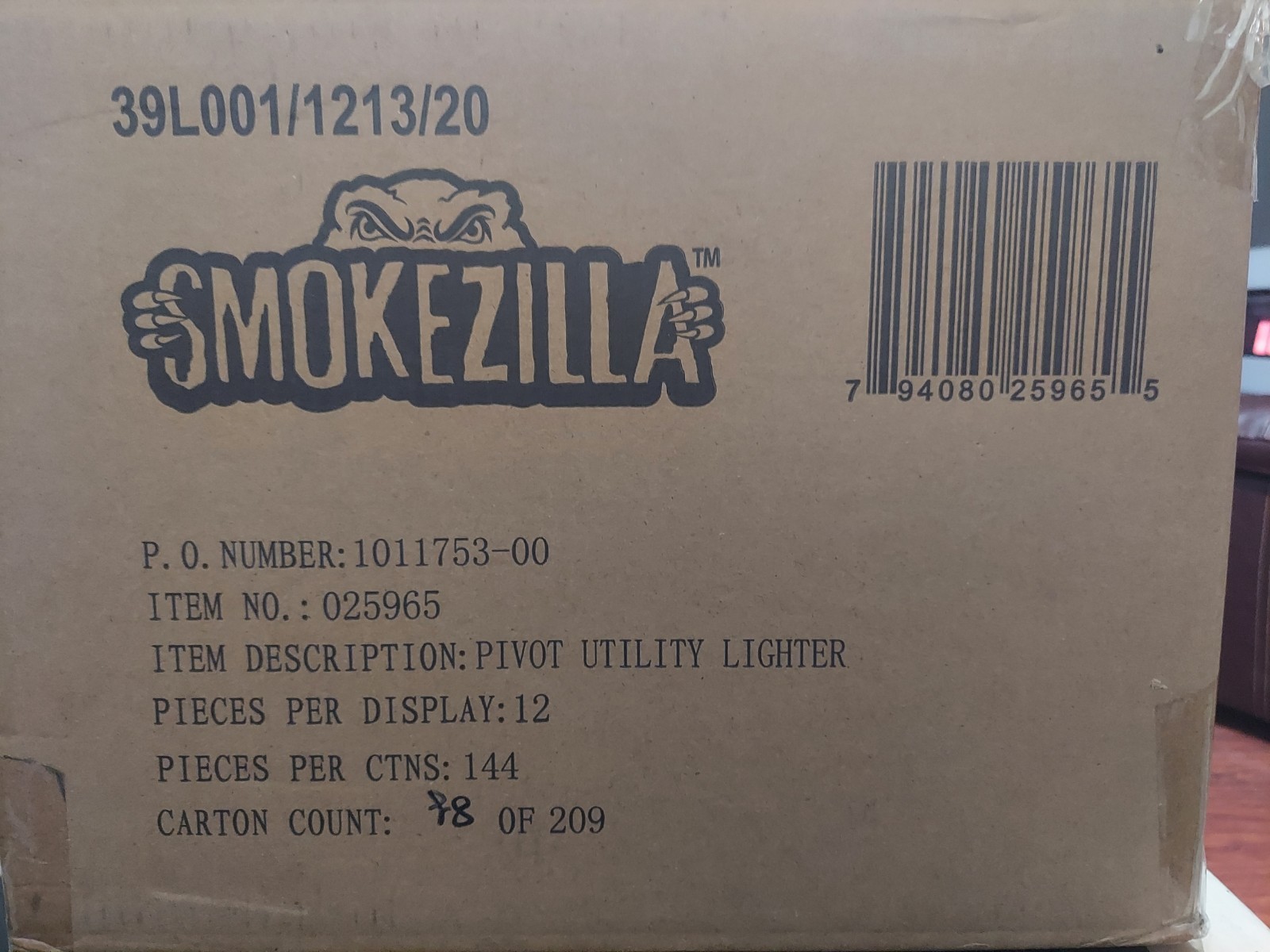 SmokeZilla Pivot Utility Lighter 144ct