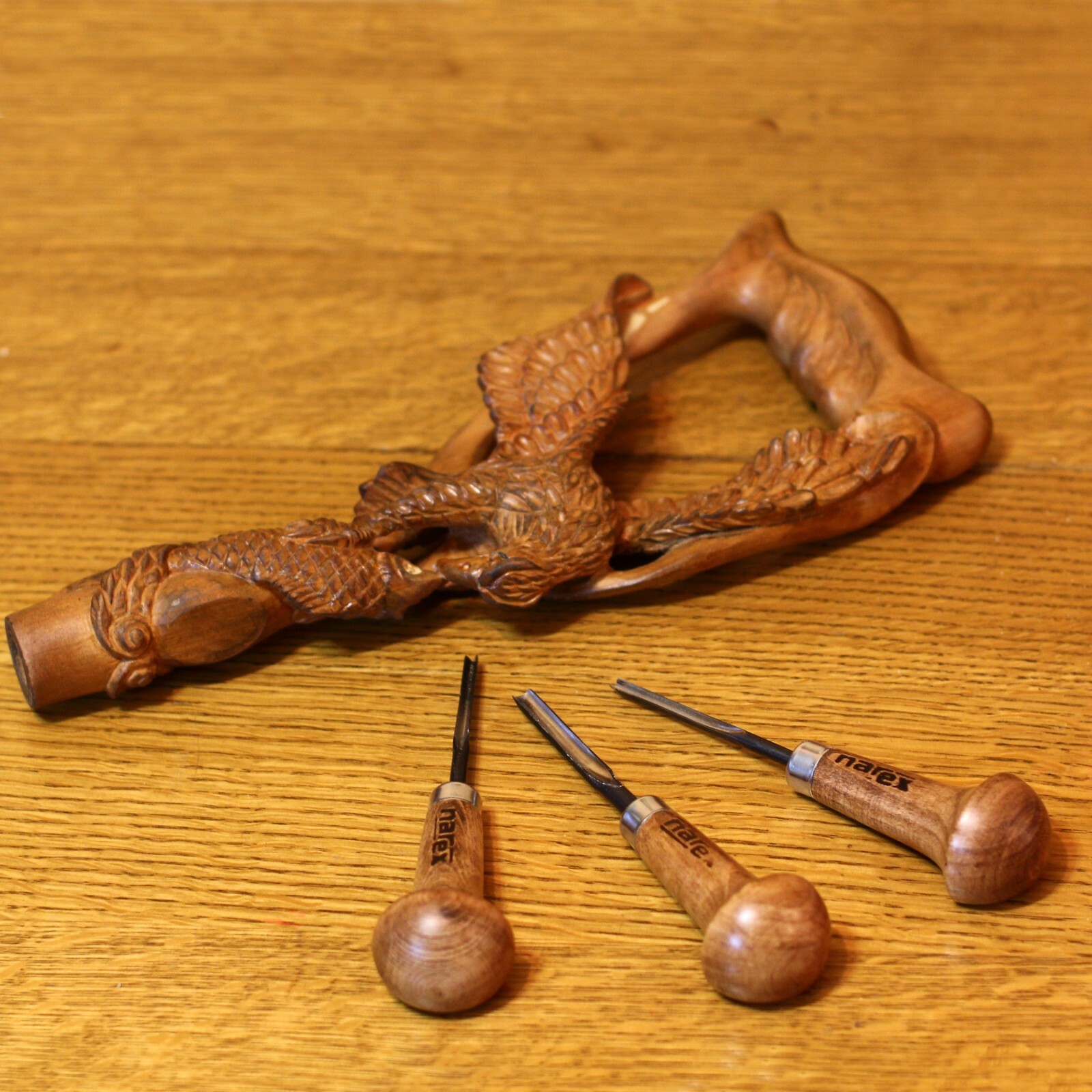Hand Carved American Eagle Wooden Cane, Lightweight Walking Stick Gift for Men