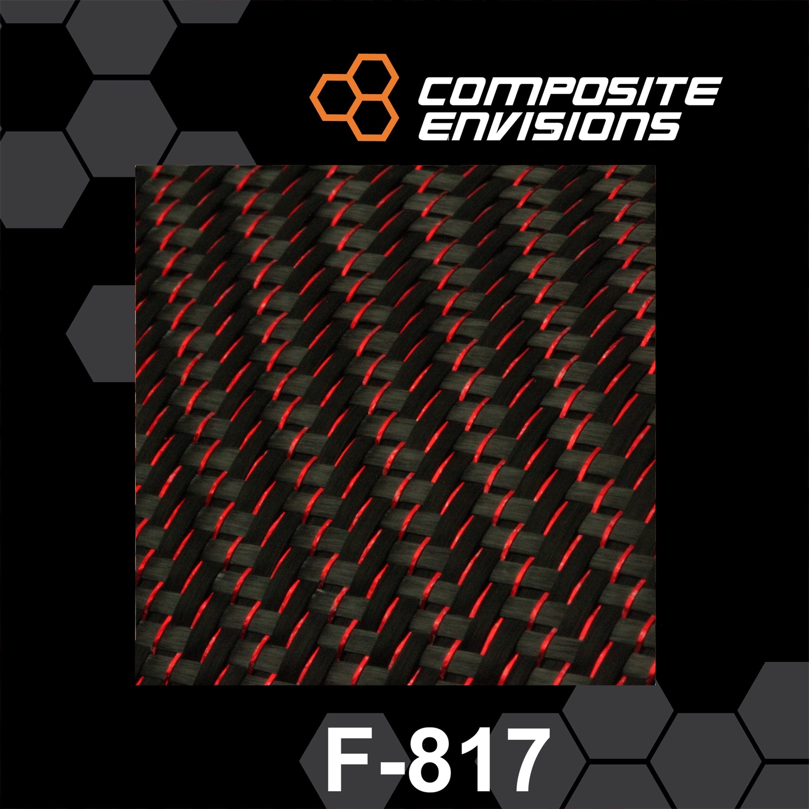 Red Reflections Carbon Fiber Fabric 2x2 Twill 3k 5.9oz/200gsm-Sample