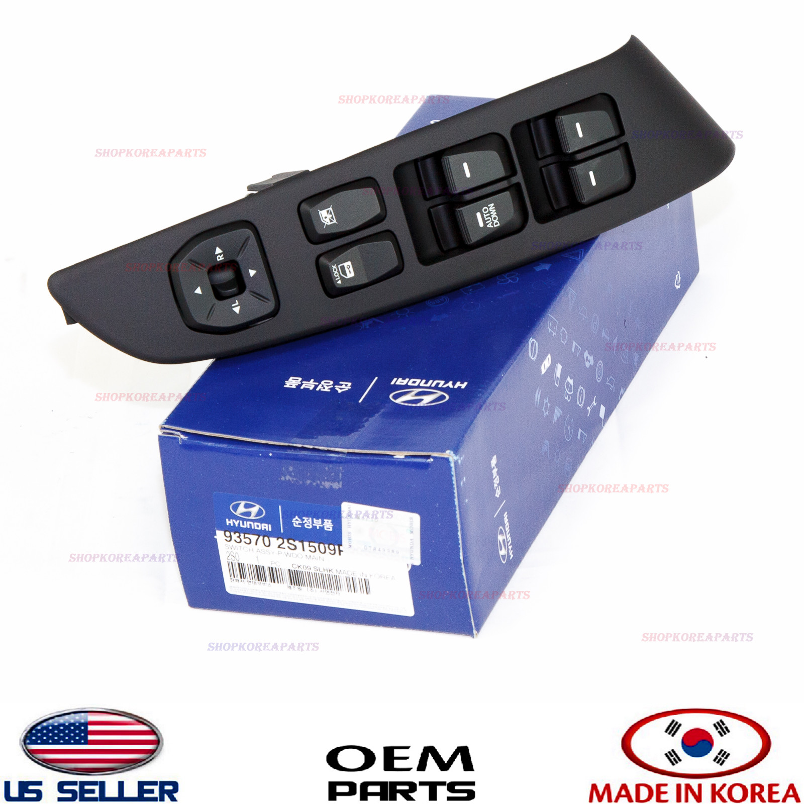 Genuine Front Main Power Window Switch AUTO DOWN ONLY 2010-2015 Tucson OEM