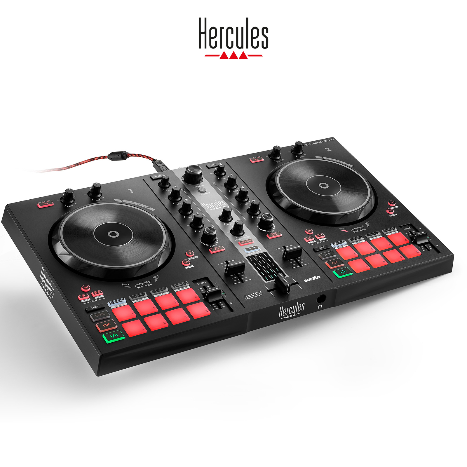 Hercules DJControl Inpulse 300mk2 2 deck DJ controller for Serato DJ Lite DJUCED