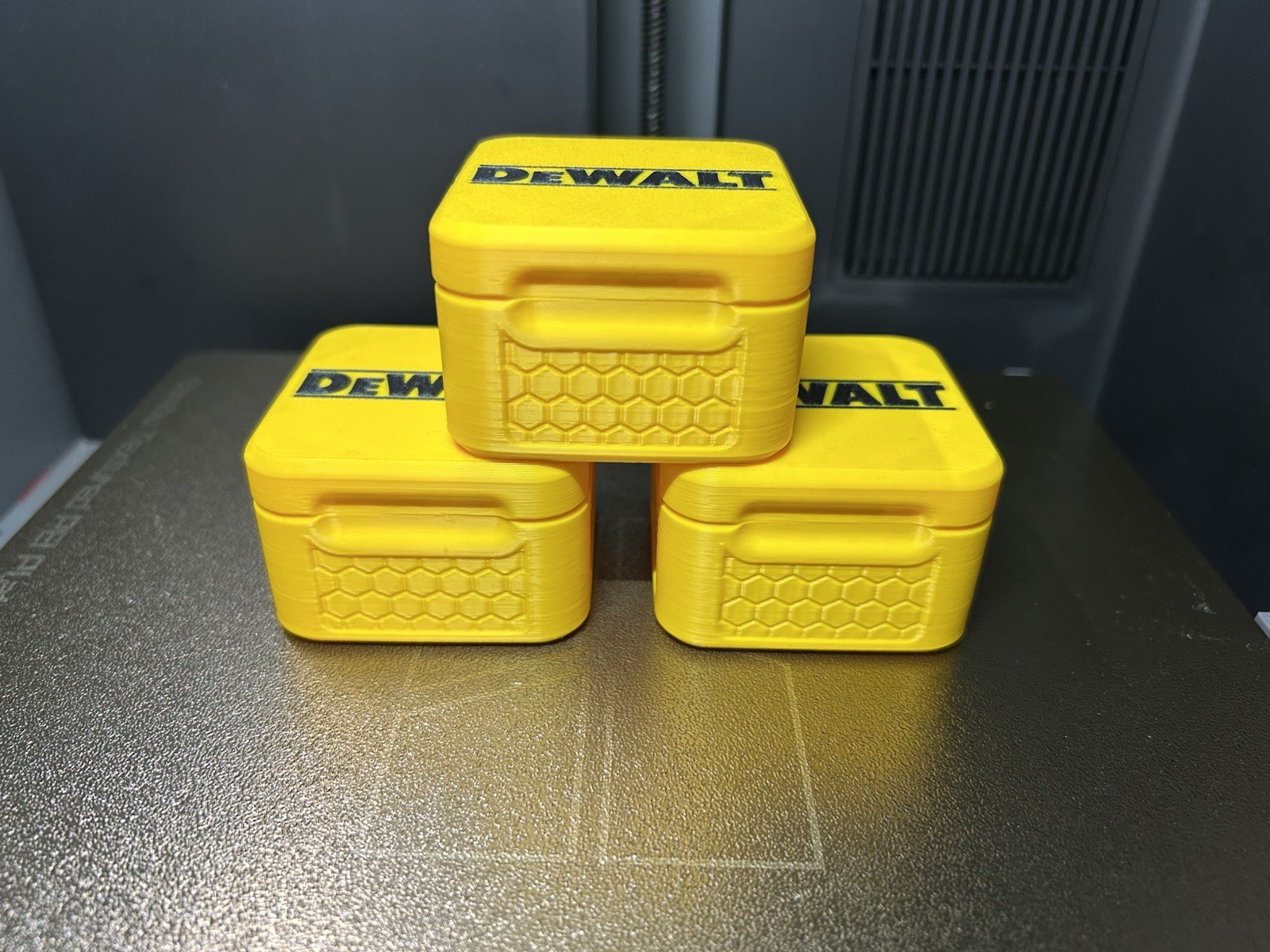 DeWALT Locking Square Container Set 3 Pack 3D Printed Screw & Parts Storage