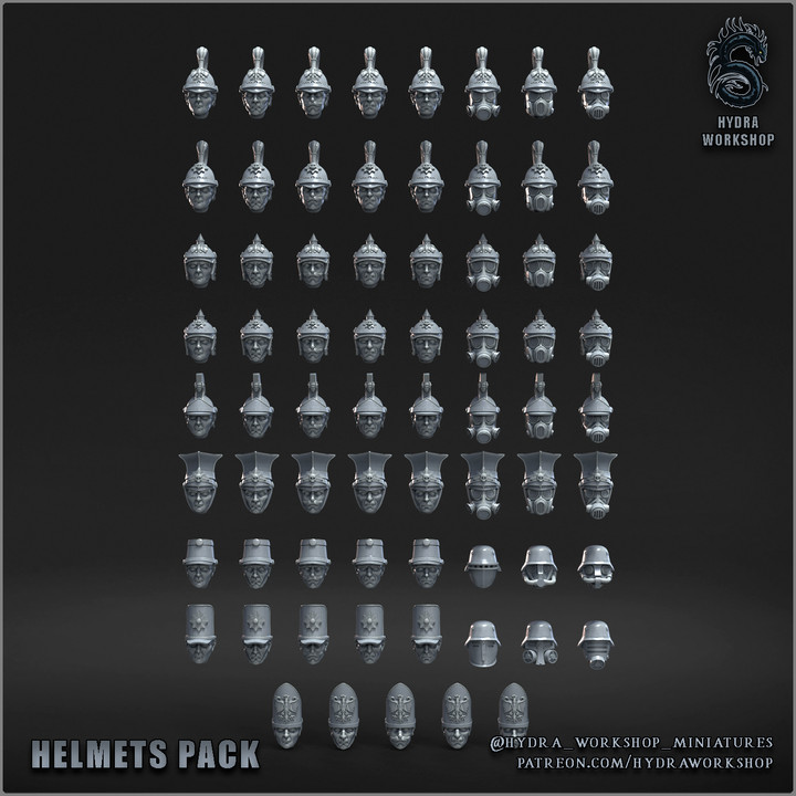 Helmets pack 28mm scale figure