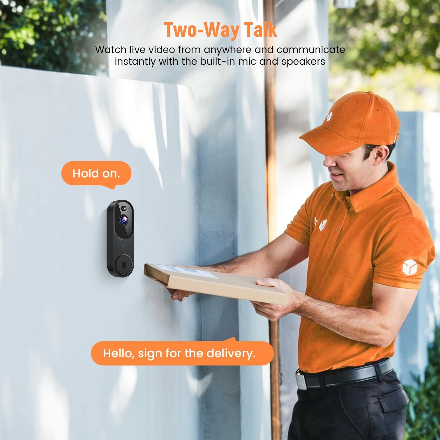 Smart Video Doorbell Camera Wireless, AI Human Detection and Instant Brown