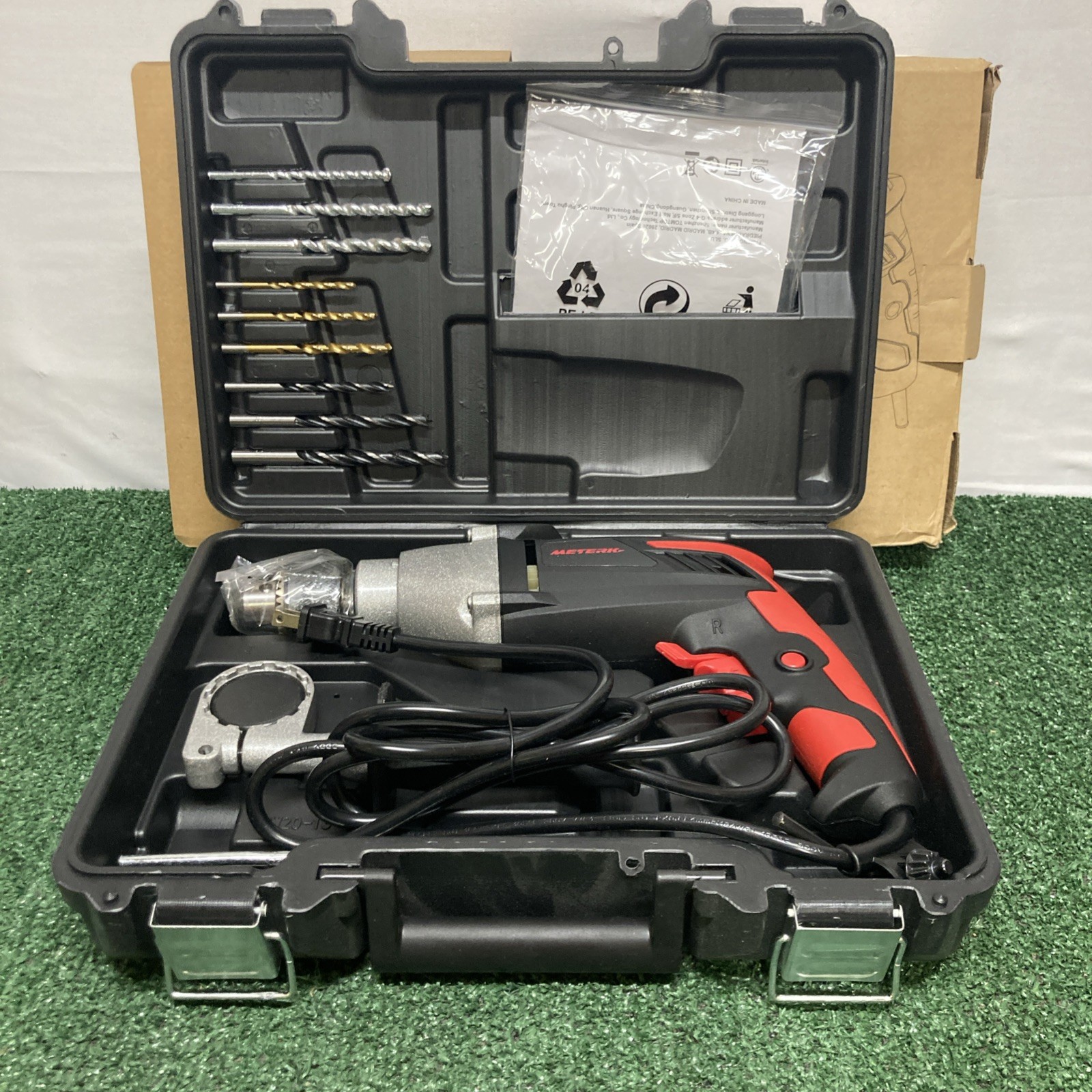 Meterk Impact Drill - Bits- Chuck- New (OKEB-09-012)