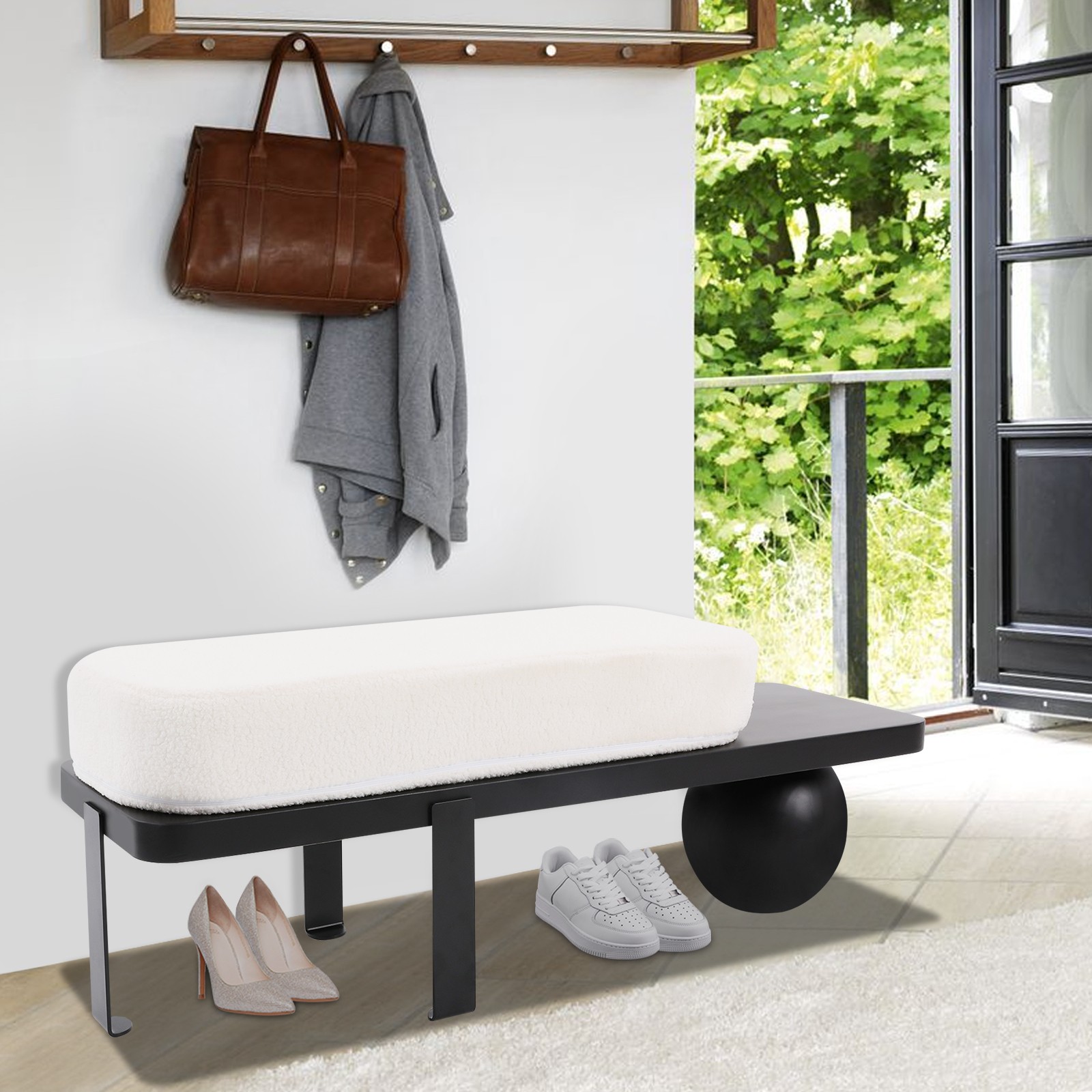 Modern Bedroom Bedside Bench Flannelette Shoe Changing Bench Fitting Room Bench