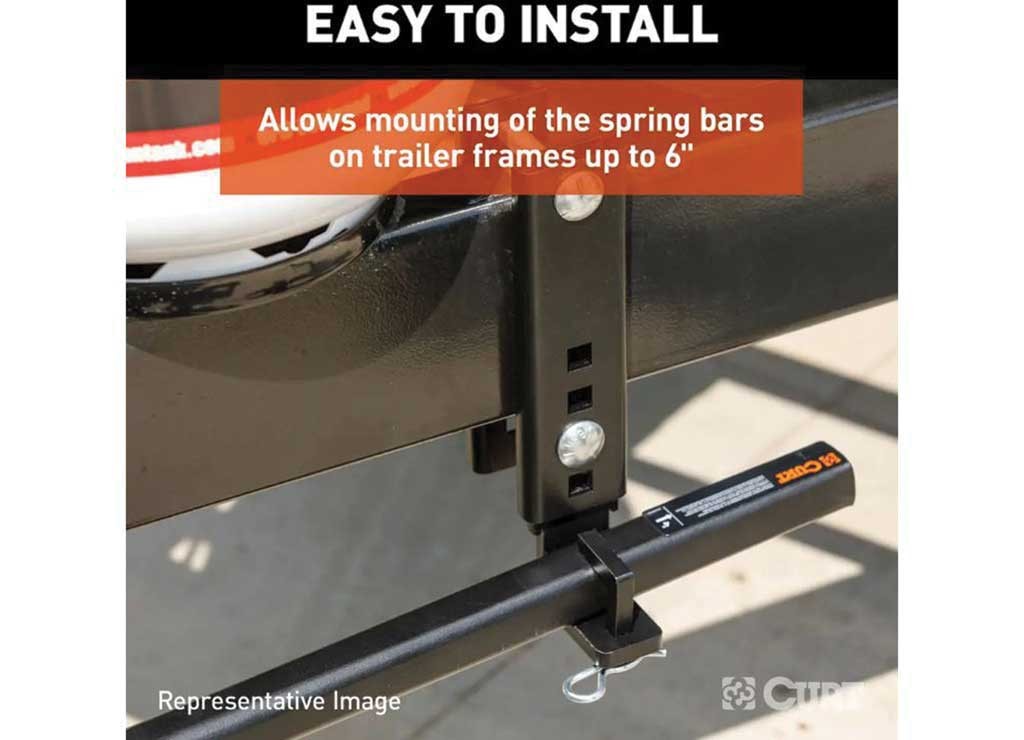 Curt 17517 6" Black Heavy Duty Adjustable Support Brackets-2Pk
