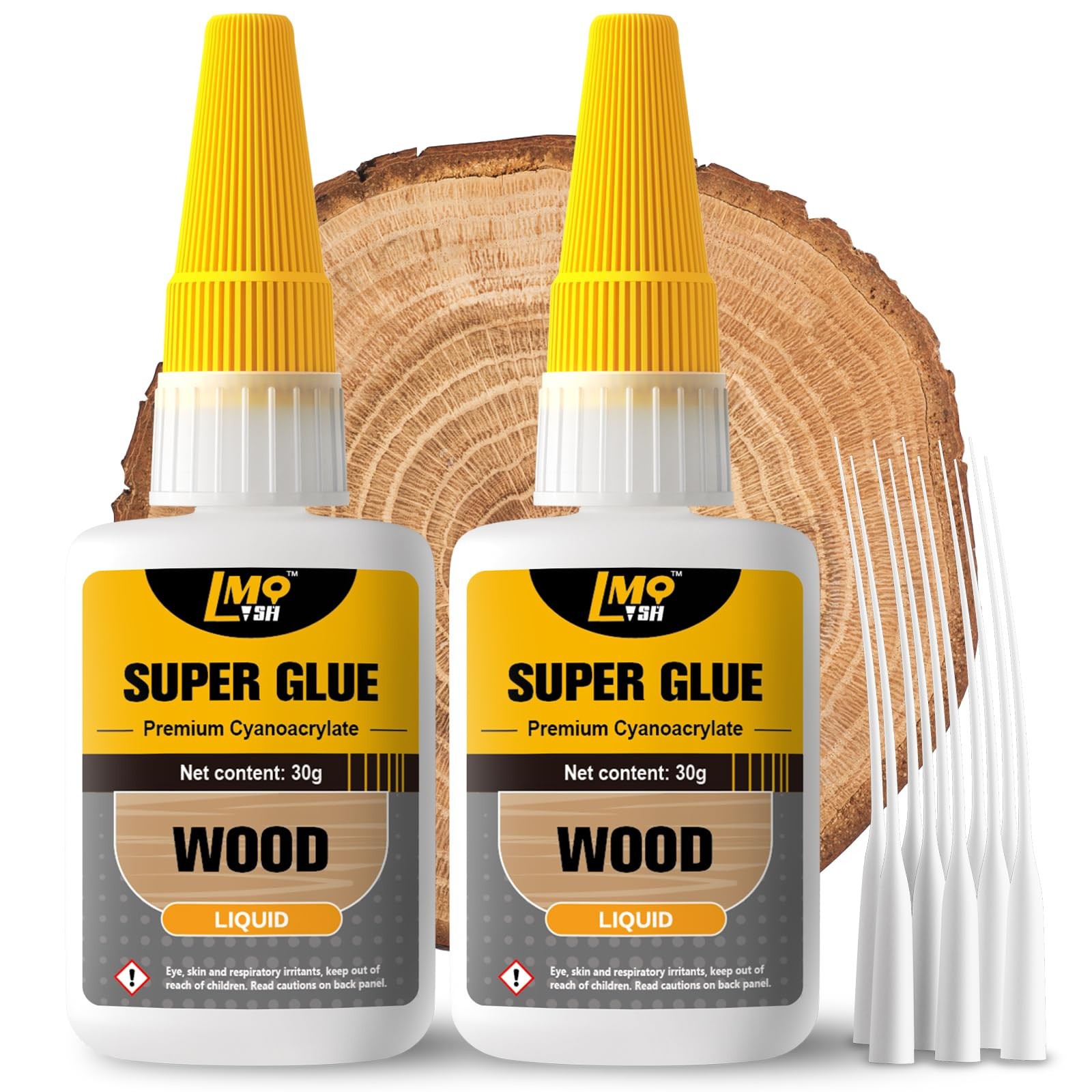Wood Super Glue 60 Gram, Thin Liquid CA for Woodworking 2oz-Thin, clear