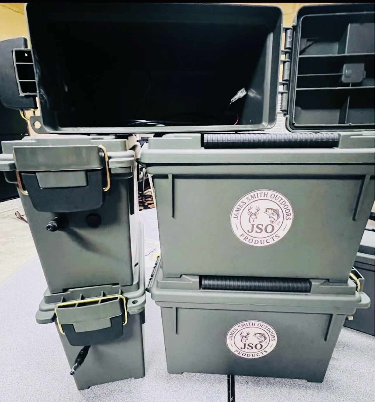 Trail Camera Battery Box by JSO Products.  Battery Box Lidded Stackable