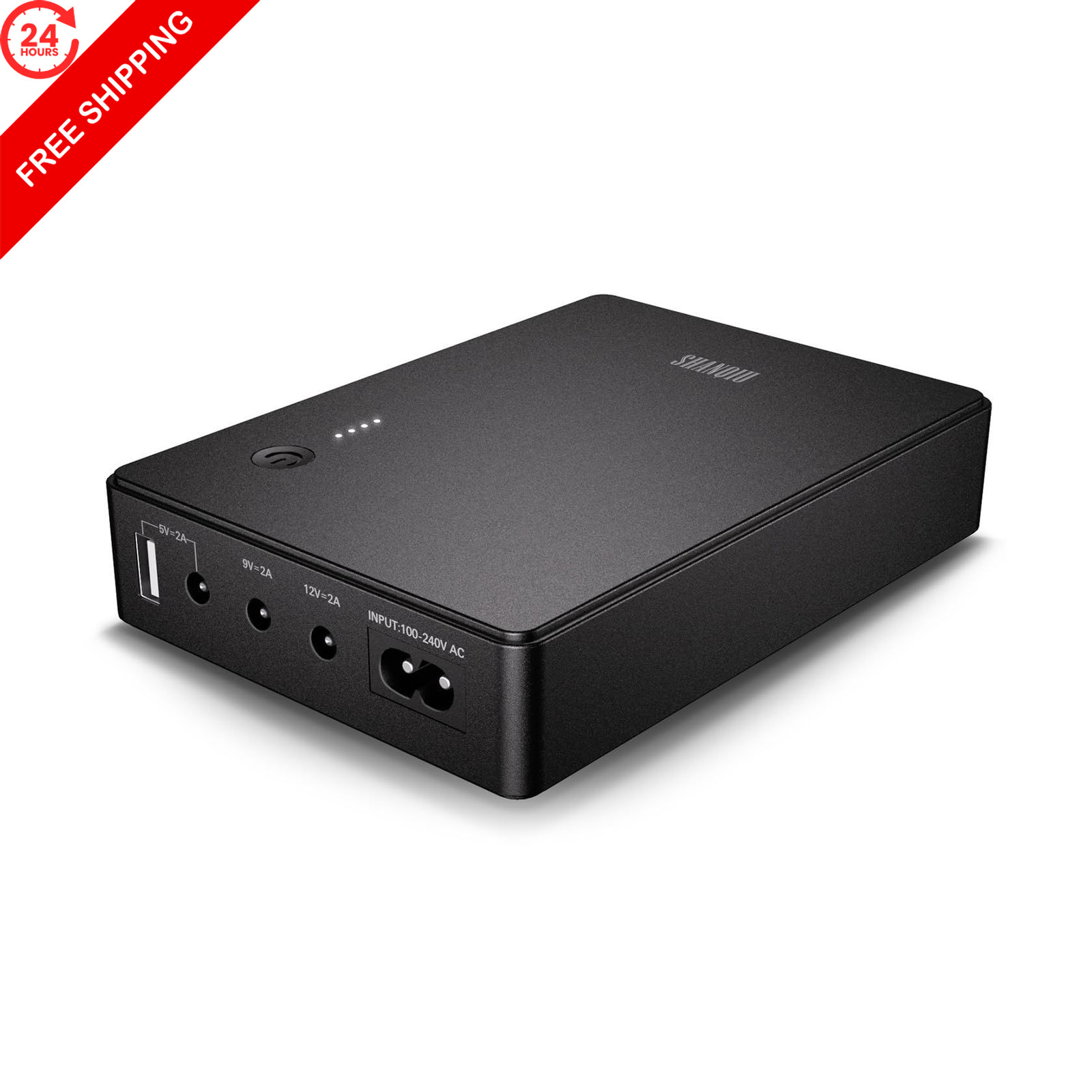 Shanqiu Mini UPS Battery Backup Uninterruptible Power 37Wh-DC 10000mAh, Black