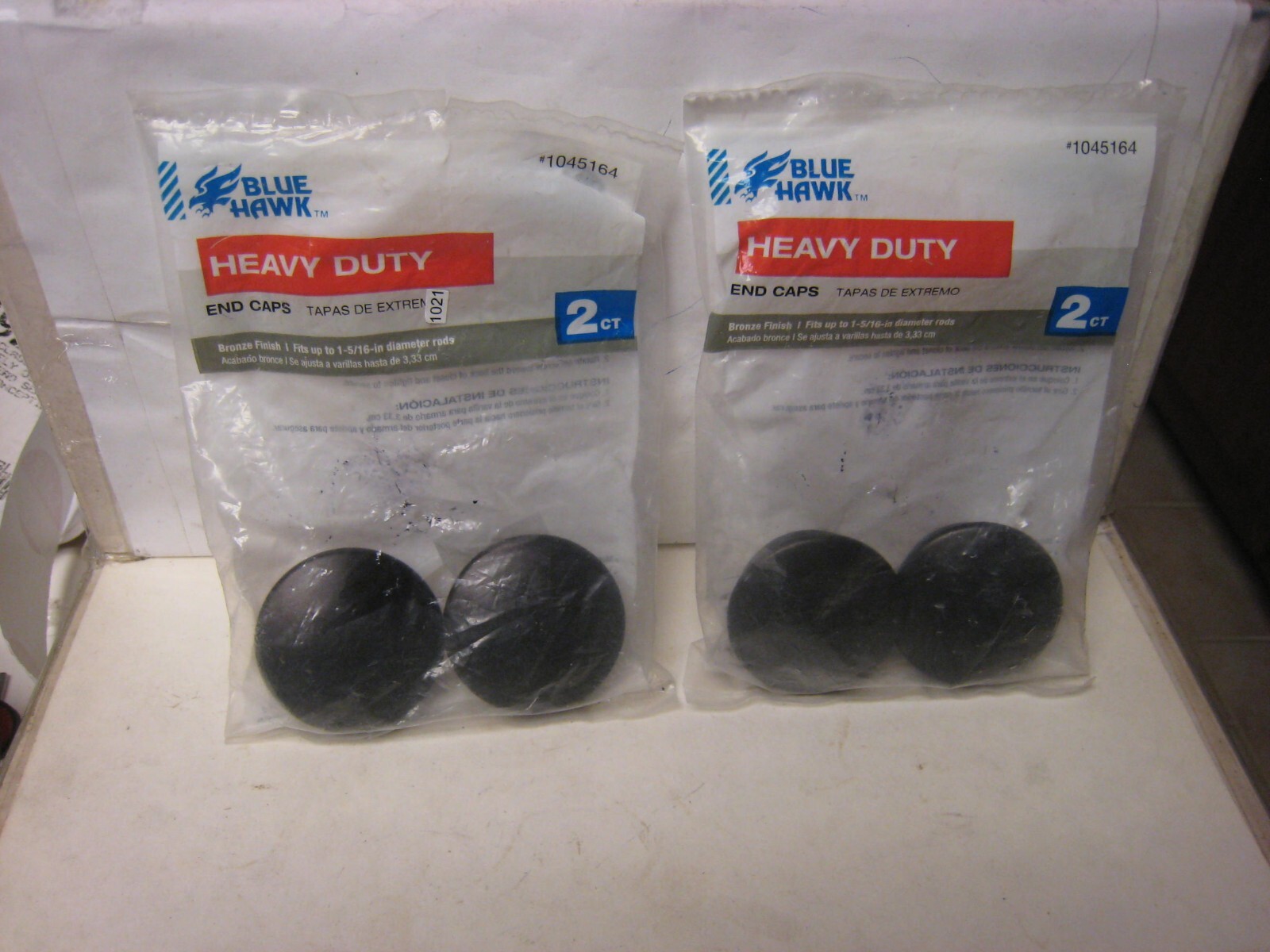 2-Twin Blue Hawk 1045164 Decorative Closet Pole End Caps Bronze Finished Metal