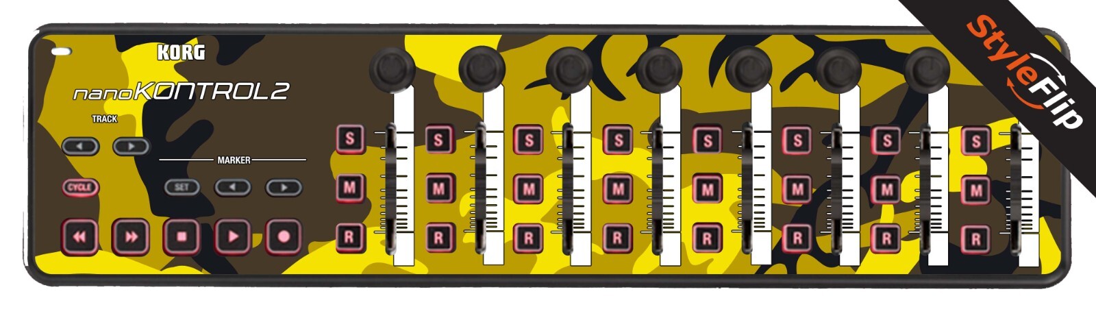 Korg NanoKontrol 2 Skin | Color Yellow Camo | Protective Decal | StyleFlip Skins