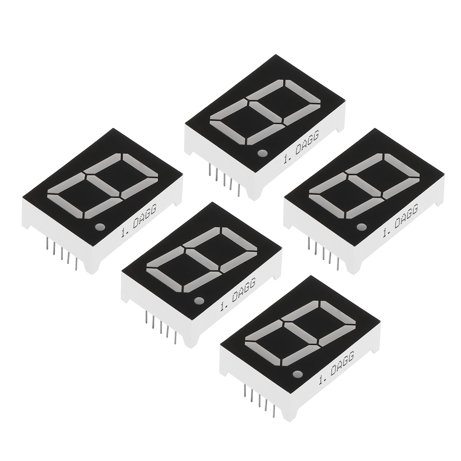 5Pcs Common Cathode 7Segment 10Pin 1Bit 3.3V 1" LED Display Green