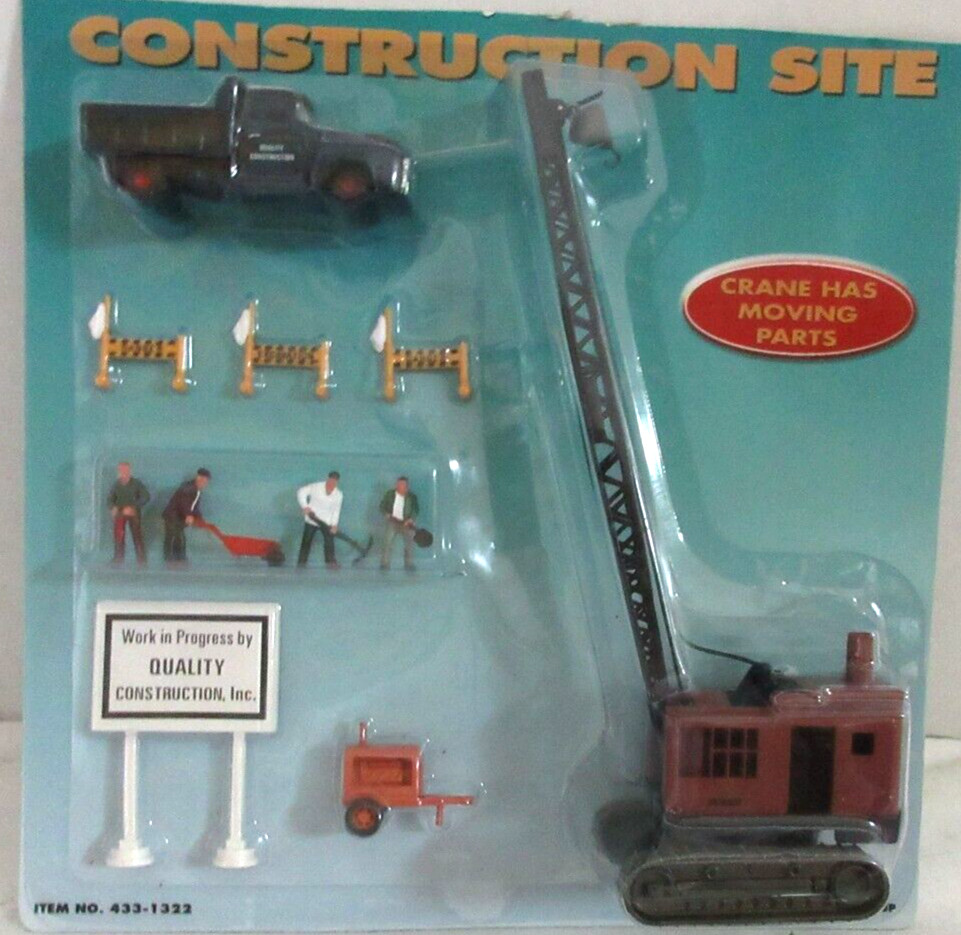 Life Like 1322 HO Scene Master Construction Site Hand Painted Details