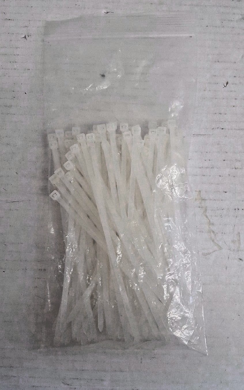 Qty/100 C2G 43034 7.5" White Cable Ties 48lbs