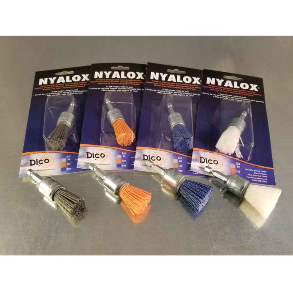 Dico 541-775-3/4 Gray 80-Grit Nylon Nyalox End Brush 3/4 Dia. in.