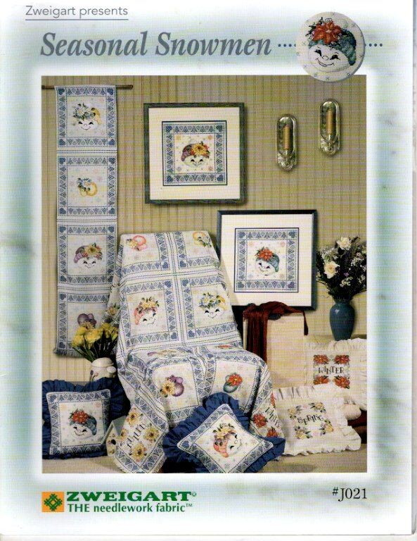 ZWEIGART PRESENTS CROSS STITCH SEASONAL SNOWMEN #J021 3 DESIGNS
