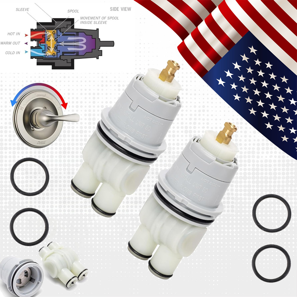 2 Packs For Delta RP46074 Cartridge 1300 1400 Tub/Shower Valve Single Handle US