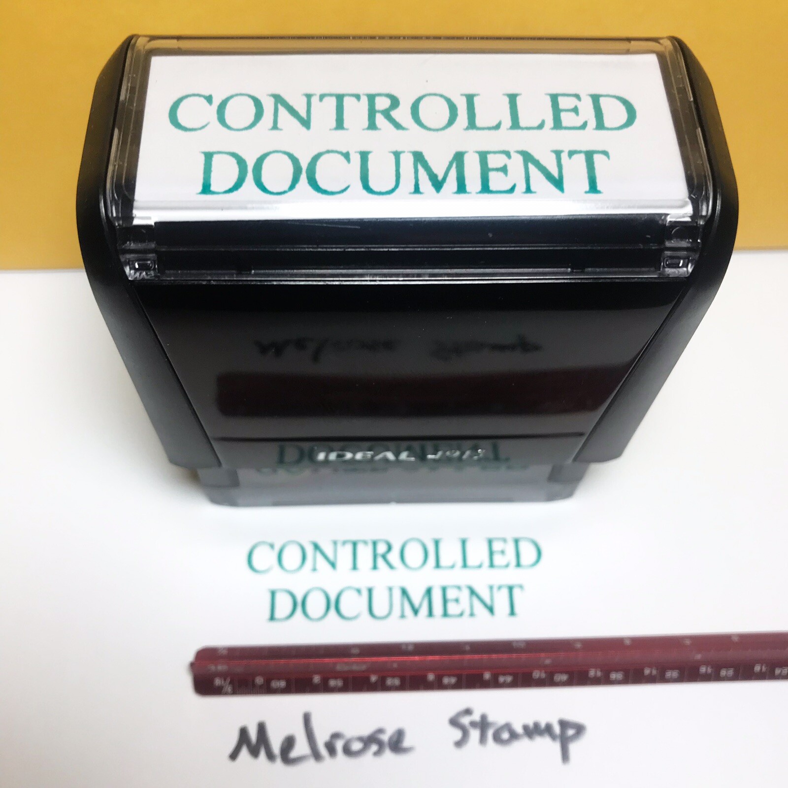 Controlled Document Rubber Stamp Green Ink Self Inking Ideal 4913