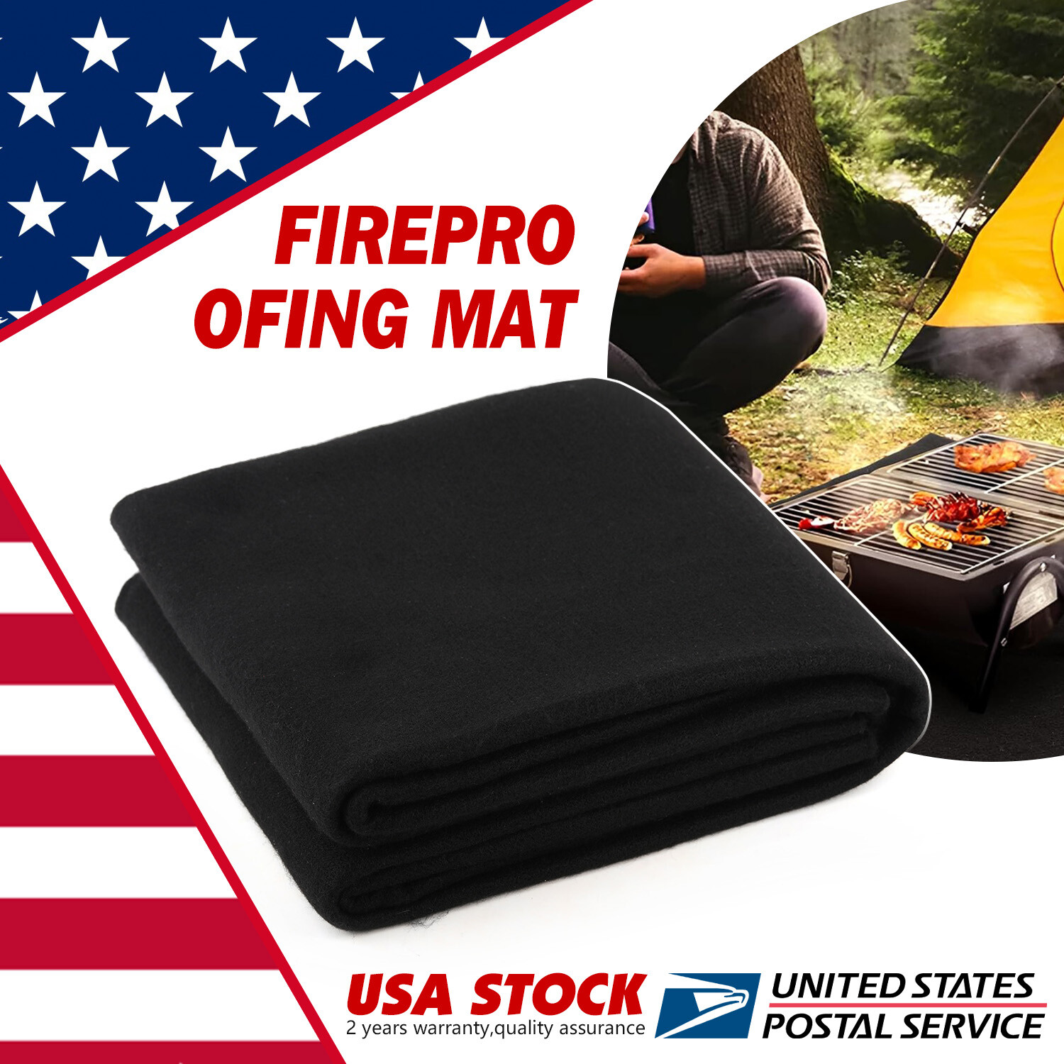 40 X 40 Inches under Grill Mat for Outdoor Grill, Double Sided Fireproof BBQ Flo