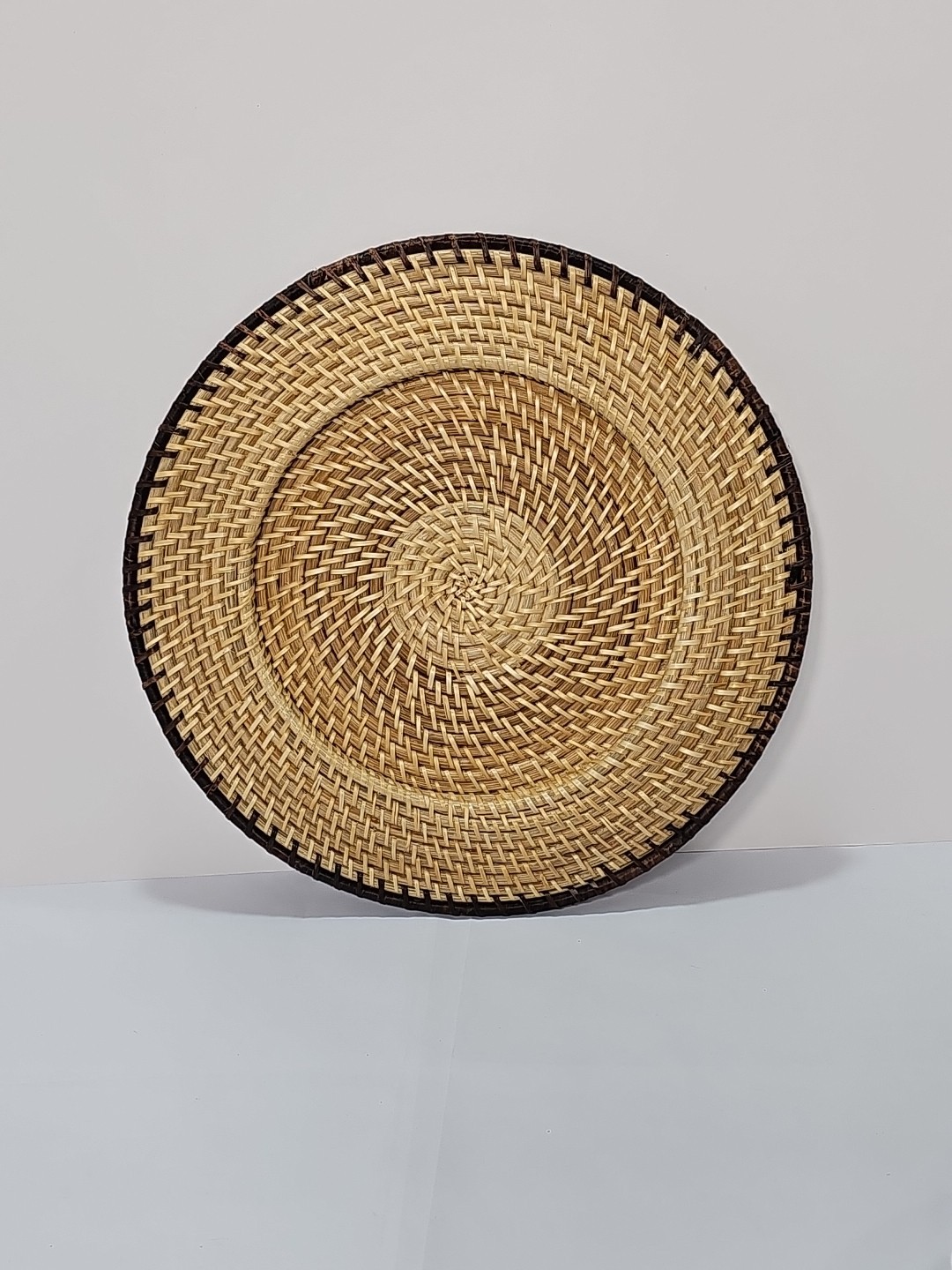Rattan Woven Serving Tray Plate Holder 13" Home Decor Sturdy Set Of 4 Free Ship