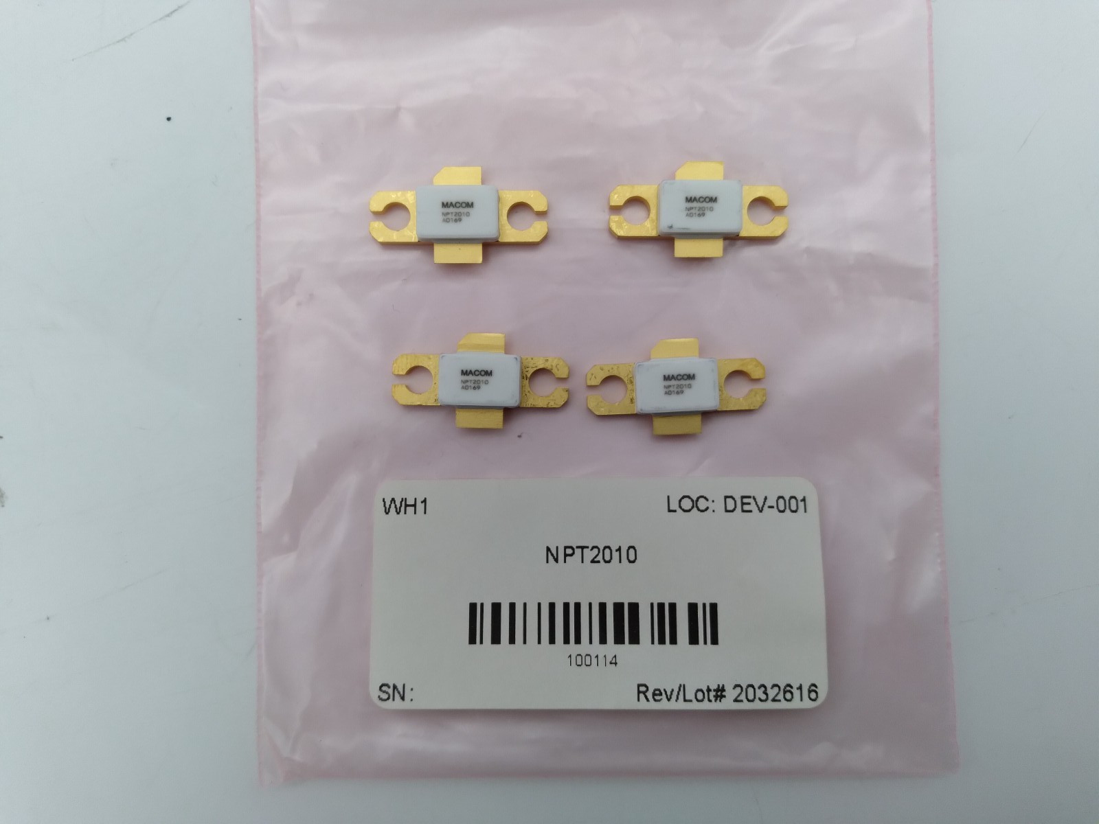 Lot of 4! MACOM NPT2010 RF JFET Transistors Amplifier, 48V 100W DC-2.2GHz HEMT