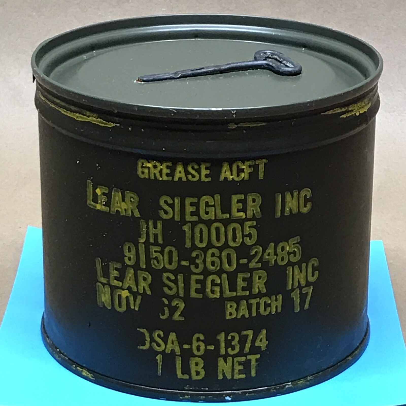 VTG NOS 1962 JACK HEINTZ 10005 LEAR SIEGLER 1lb AIRCRAFT GREASE ACFT CAN - LOT