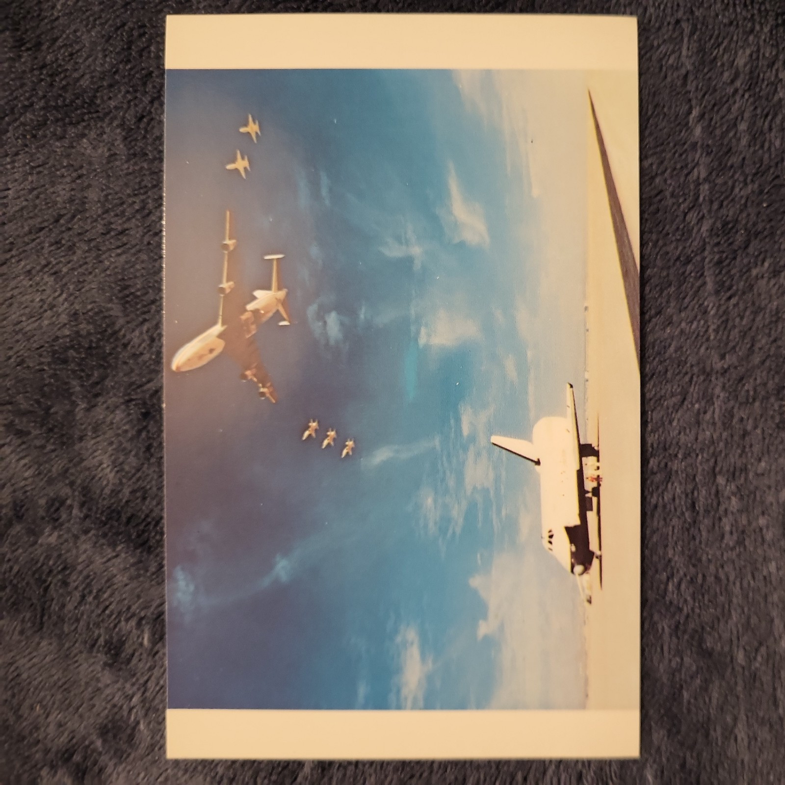 NASA 747 Transporter, Enterprise T38 chase planes Kennedy SC Post Card