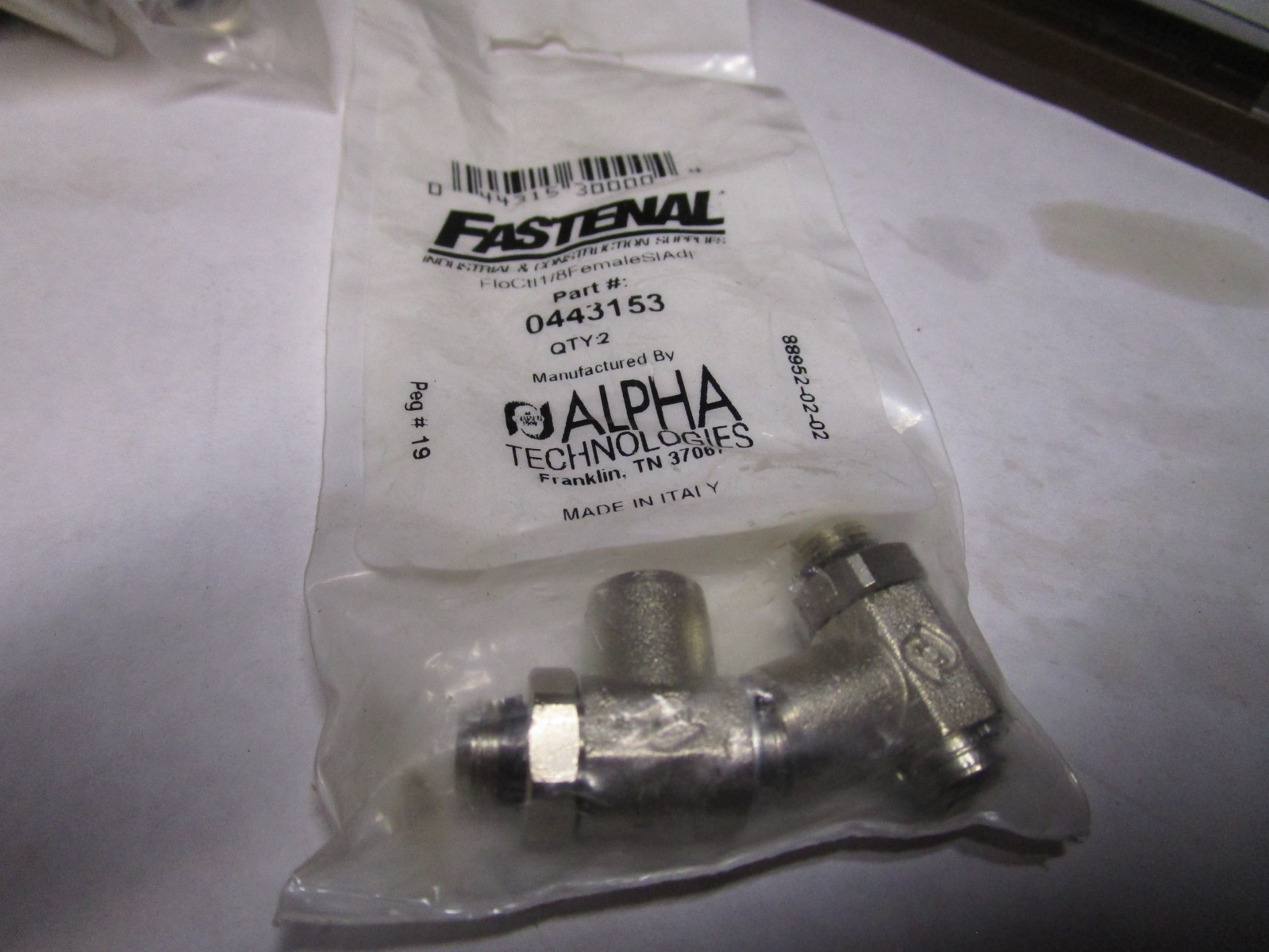Flow Control 1/8" Universal Thread x 1/8" Female Thread Flow Out  QTY 2