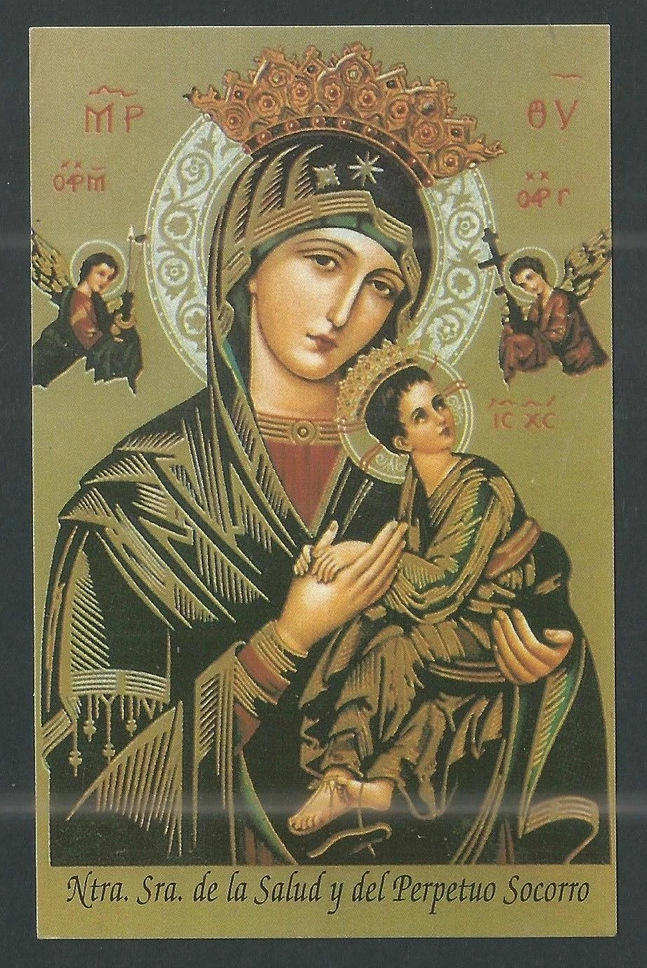 Holy card de la Virgin del P. Socorro santino image pieuses estampa