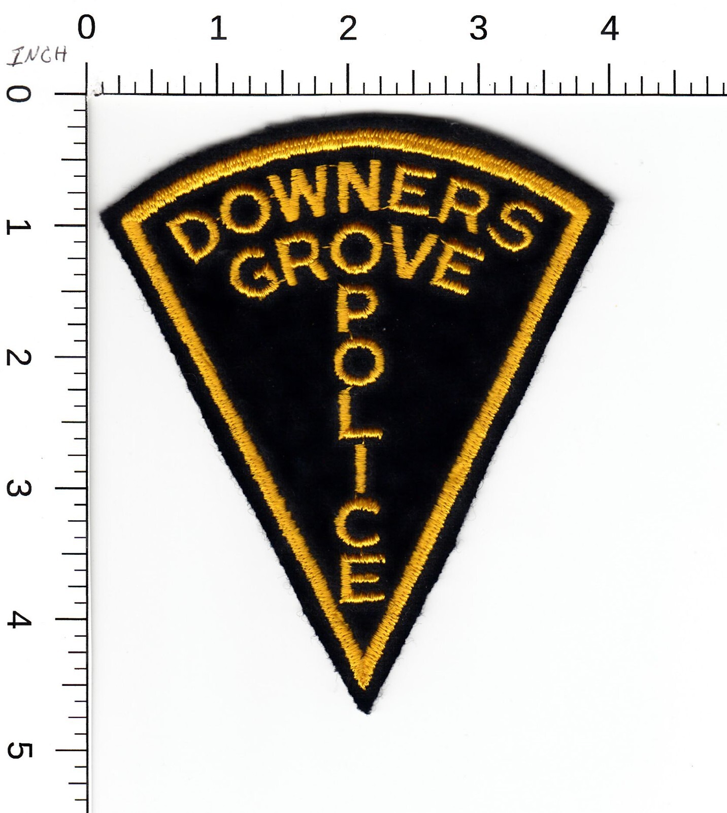 DOWNERS GROVE - VINTAGE FELT PIE SHAPE CC BACK ILLINOIS POLICE COLLECTIBLE PATCH