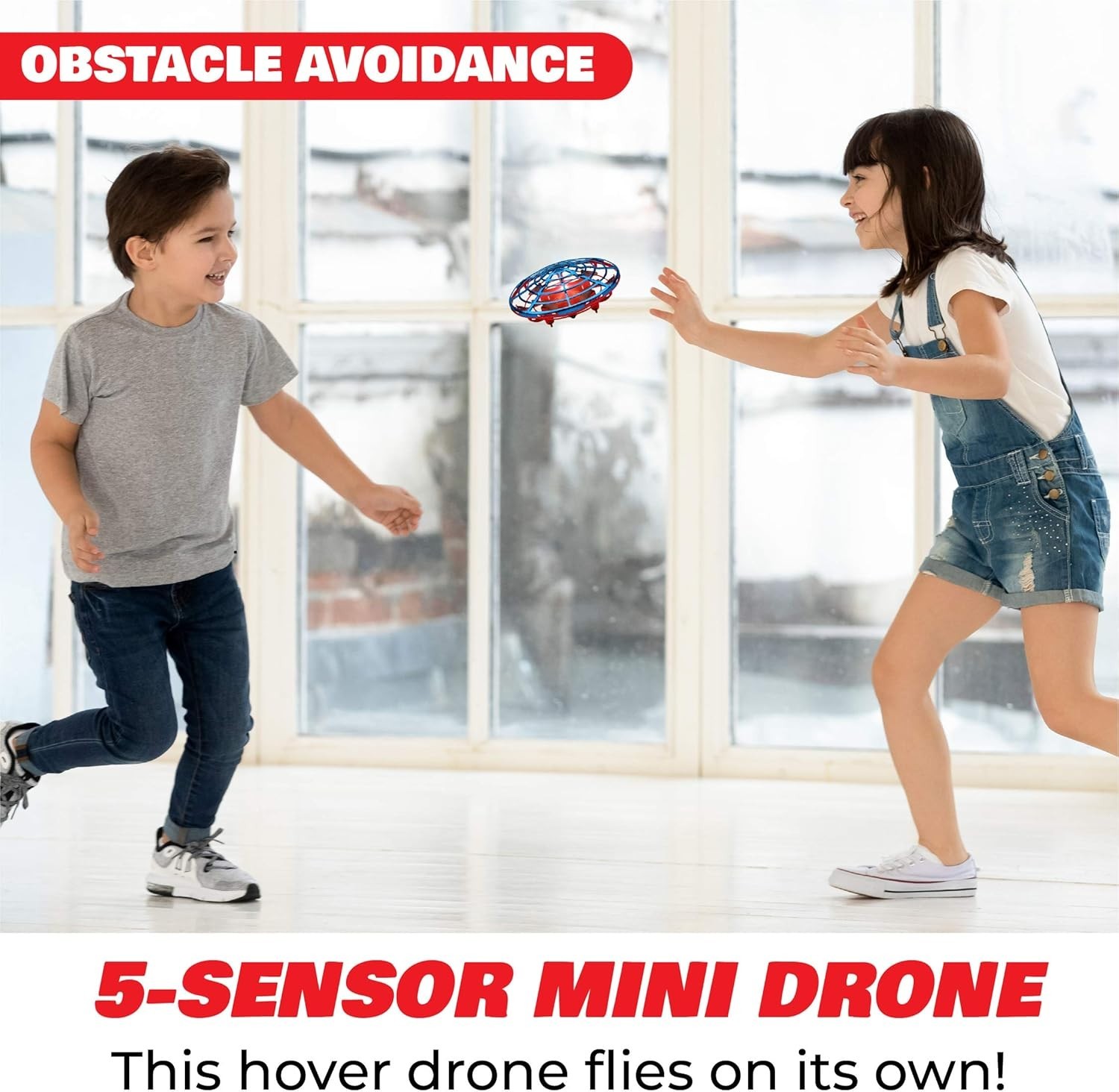 Obstacle Avoidance Flying Orb Drone - Unique Webbed Design for Safe Indoor Play