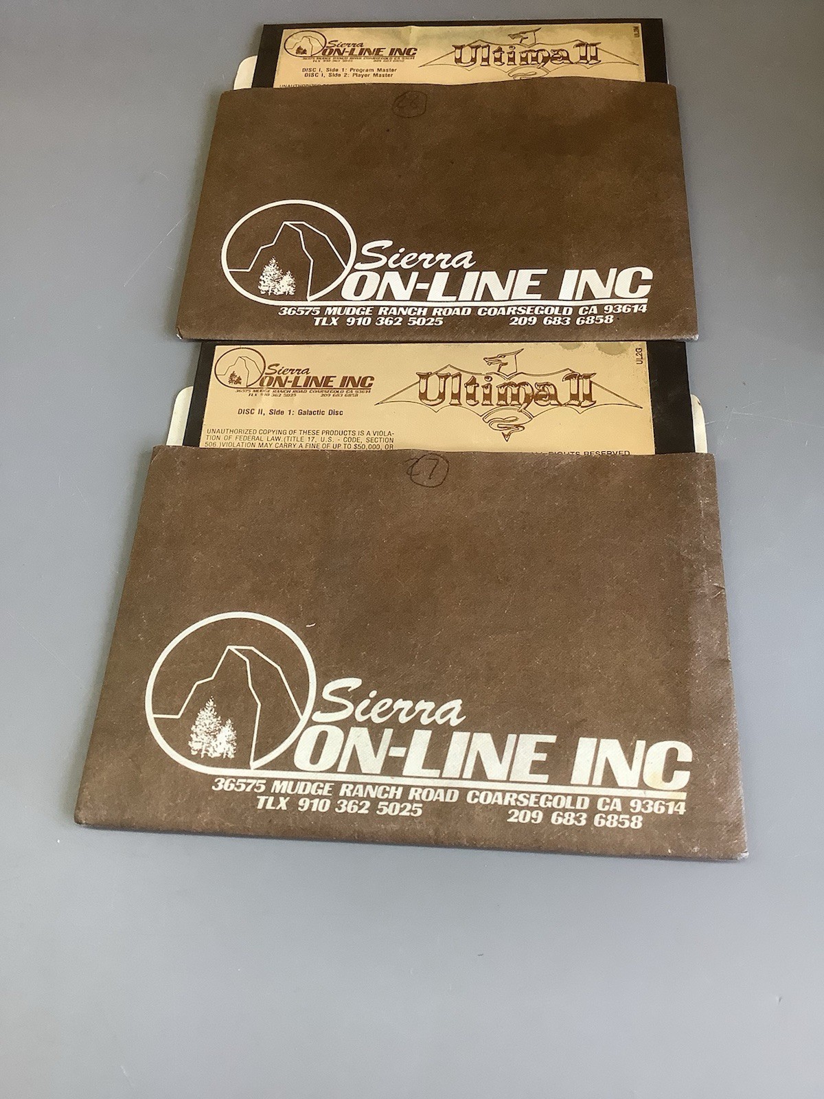Vintage 1982 Ultima II Sierra 2 Floppy disk Apple II 5.25”  Untested