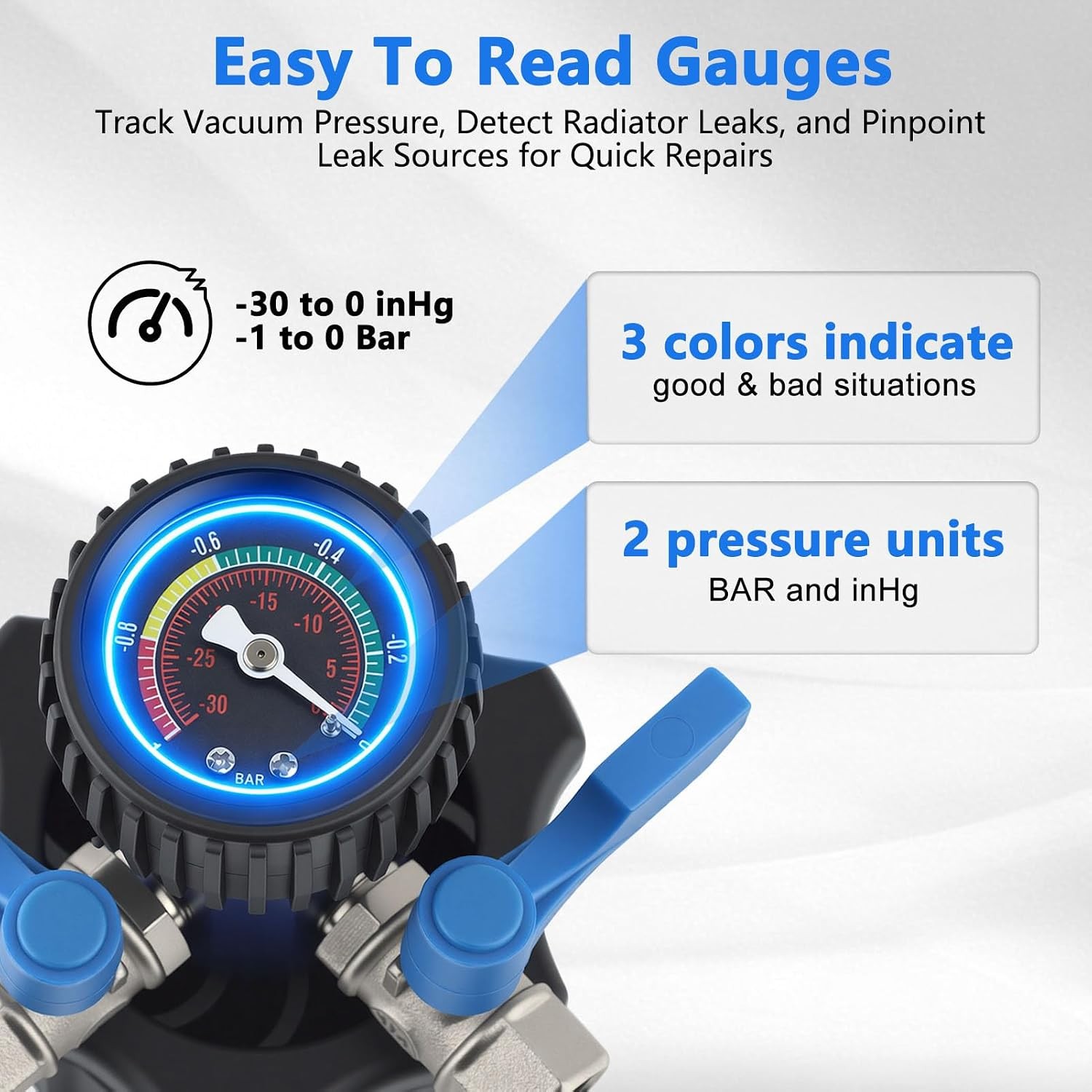 Cooling System Vacuum Fill Tool Radiator Pressure Tester Test Kit With Adapters