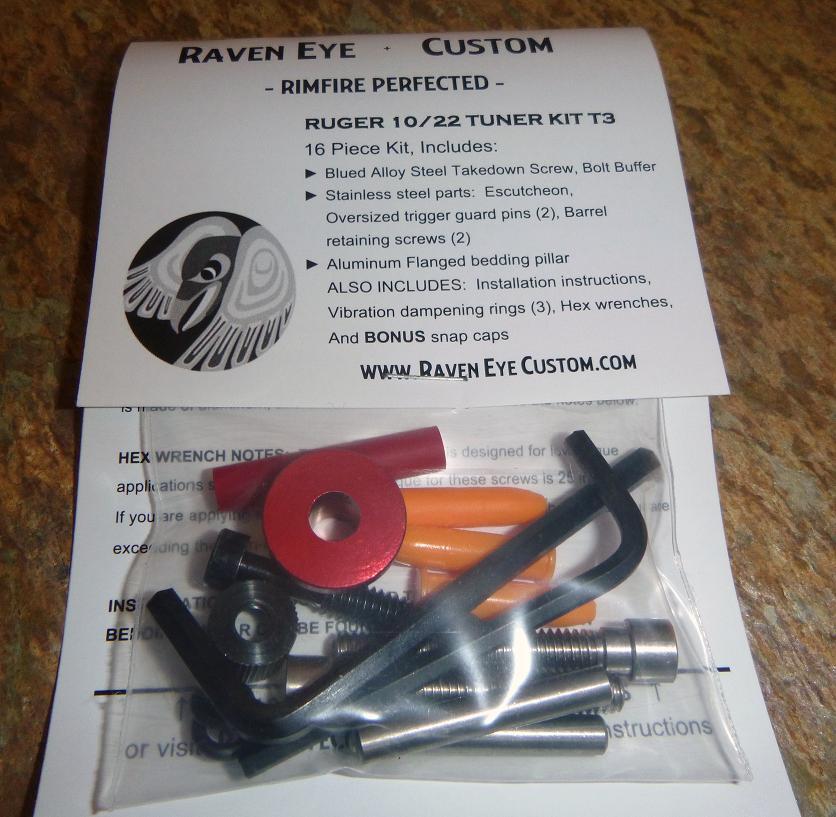 Tuner Kit "T3' for Ruger 10/22 TDK, buffer, OTP, VB, bedding pillar, escutcheon