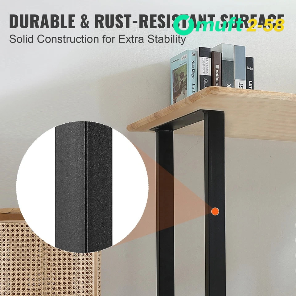 New Pair Metal Table Legs 28 Inch Square Frame for DIY Dining Kitchen Table Desk