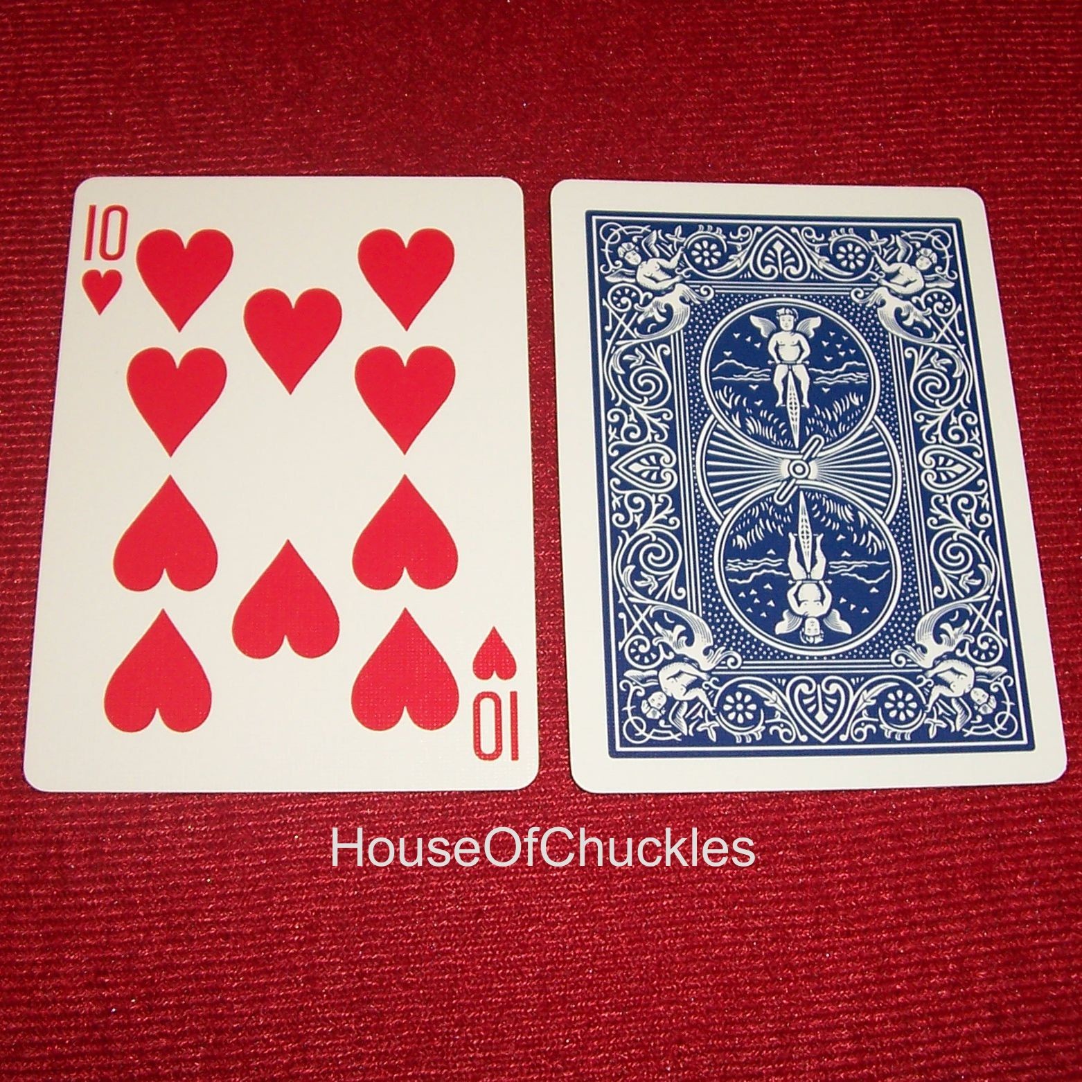 10H 1-Way Forcing Deck, Force Ten Hearts, Bicycle One Way Card Magic Trick, Blue