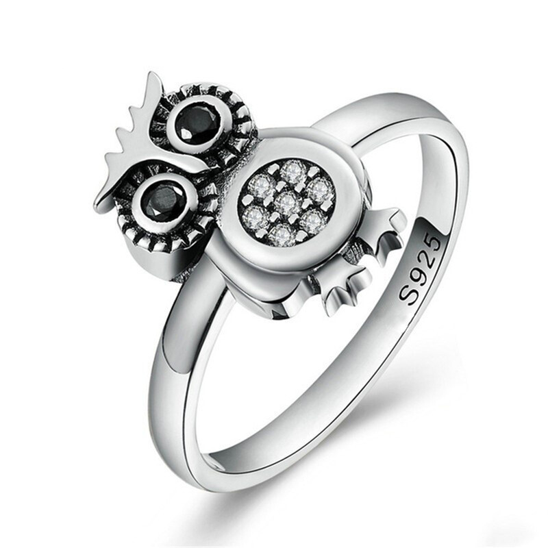 Cute Owl Ring For Valentine Gift 1.85 Ct CZ Classy Gorgeous Ring Silver Plated