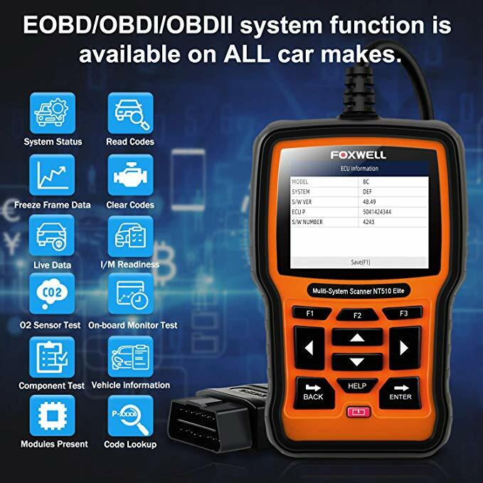 Foxwell NT510 Elite OBD2 Scanner Diagnostic For GM Full System ABS SRS DPF TPMS