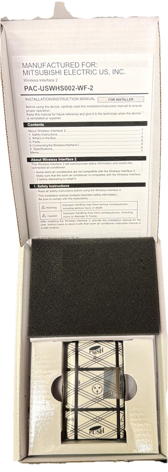 Mitsubishi Electric US, Wireless Interface 2. PAC-USWHS002-WF-2