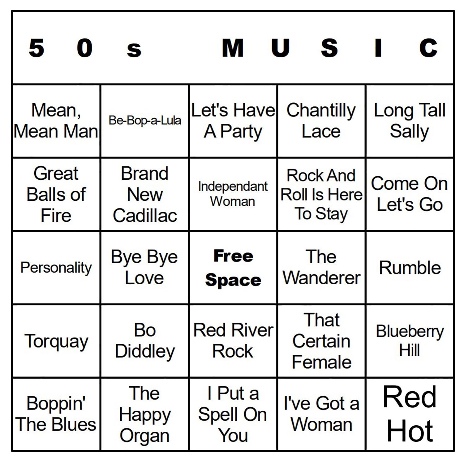 Bangin' Meats CardTunz 100 Music Bingo Cards Printed and Laminated Many Music