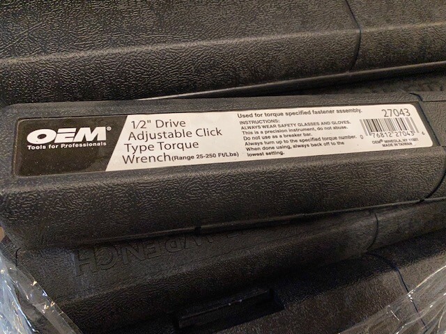 OEM Tools 1/2'' Drive Adjustable Click Type Torque Wrench 27043 (NEW)