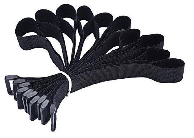 100 pcs of hook and loop cable ties 20x200 mm  with plastic buckle