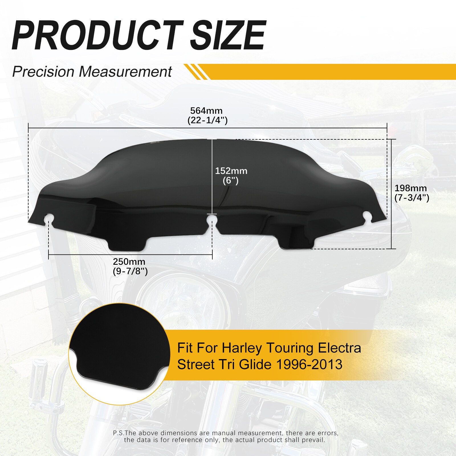 6" Wave Windshield Windscreen Fairing For Harley Electra Glide Classic CVO 2004